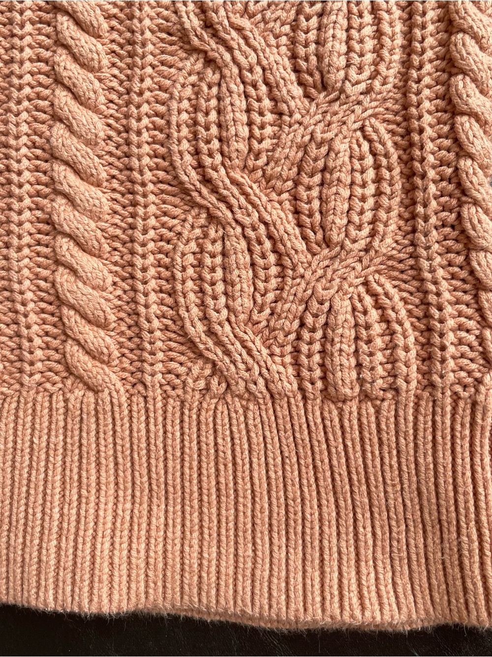 Pink Brown Crop Length Quarter Zip Turtleneck Sweater - Picture 4 of 7